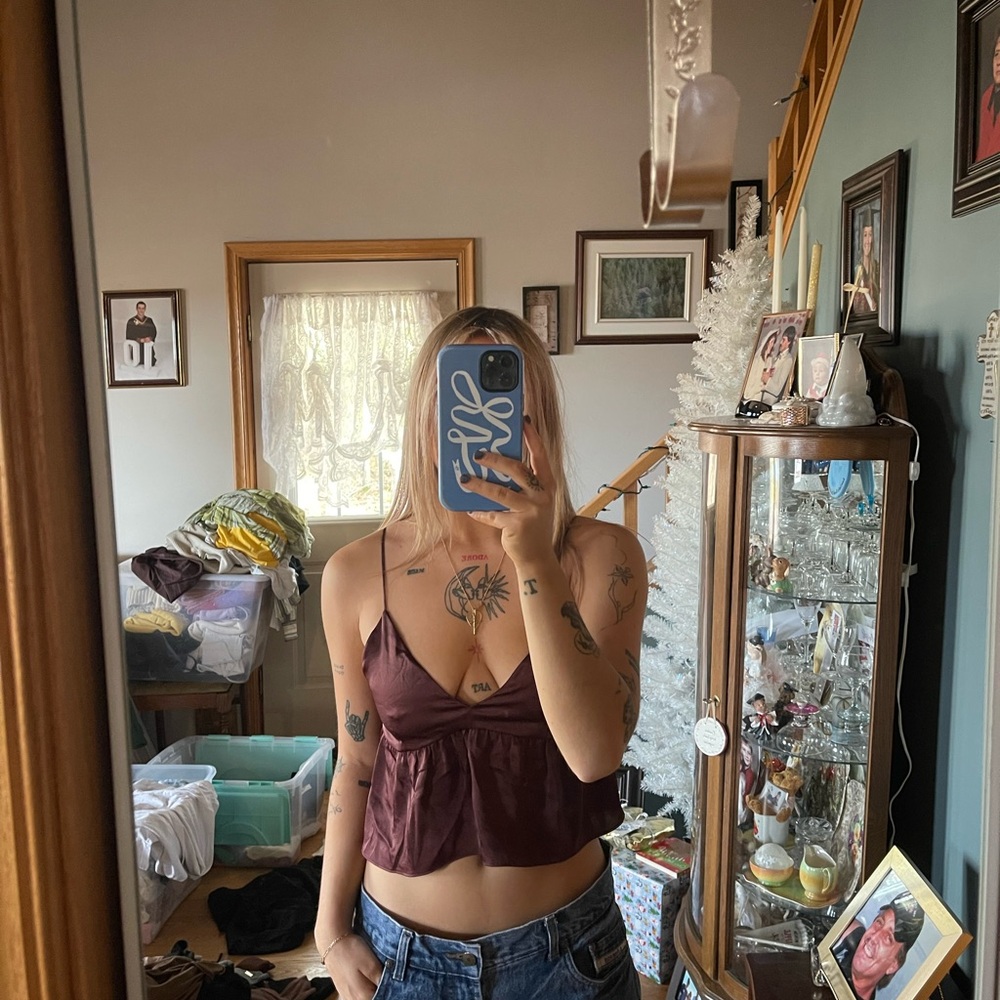Little Moon Burgundy Crop Top